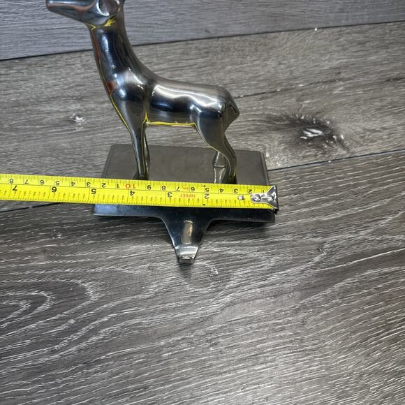 Pottery Barn Christmas Reindeer Stocking Holder Silver Plated 8” Tall - Picture 6 of 8